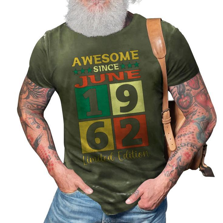 Awesome Since 1962 60Th Birthday Gift  3D Print Casual Tshirt