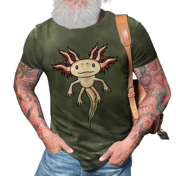 Axolotl Cute 3D Print Casual Tshirt