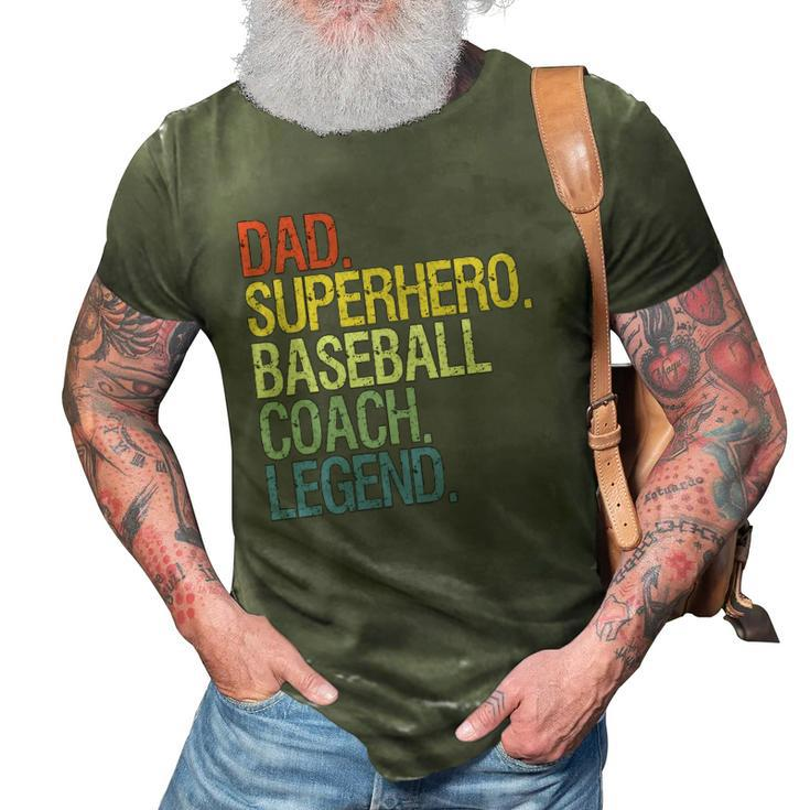 Baseball Coach Dad Superhero Legend 3D Print Casual Tshirt