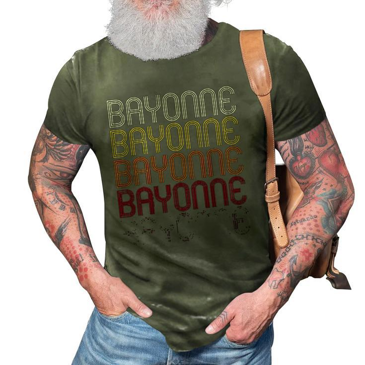 Bayonne Nj Vintage Style New Jersey 3D Print Casual Tshirt