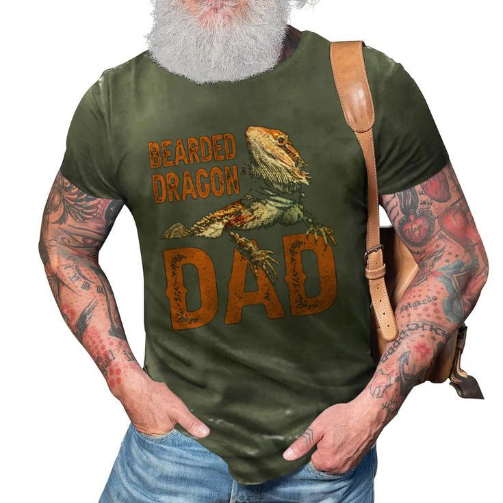 Bearded Dragon Dad - Bearded Dragon Papa Father 3D Print Casual Tshirt