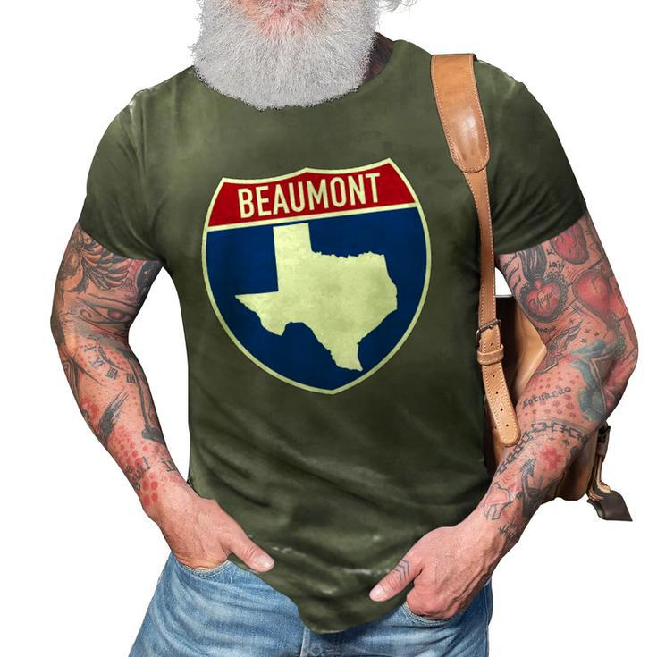 Beaumont Texas Tx Interstate Highway Vacation Souvenir 3D Print Casual Tshirt