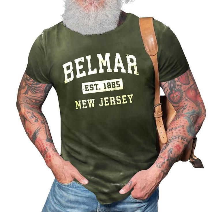 Belmar New Jersey Nj Vintage Established Sports Design  3D Print Casual Tshirt
