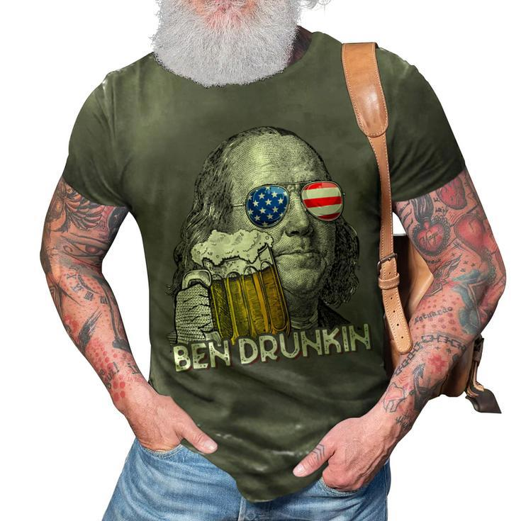 Ben Drankin Drunking Funny 4Th Of July Beer Men Woman  3D Print Casual Tshirt