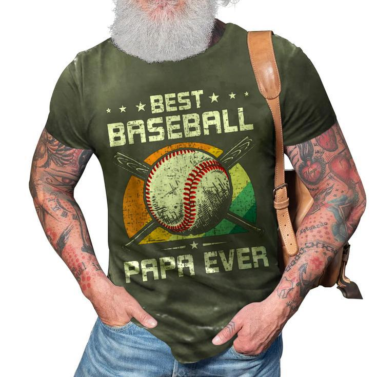 Best Baseball Papa Ever Baseball Lover Dad 3D Print Casual Tshirt