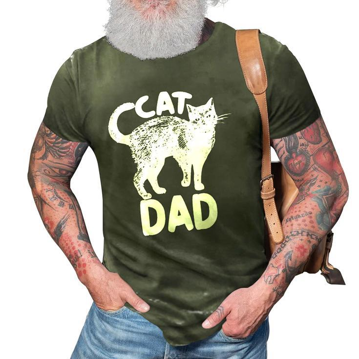 Best Cat Dad  Fathers Day Kitty Daddy Papa Christmas 3D Print Casual Tshirt