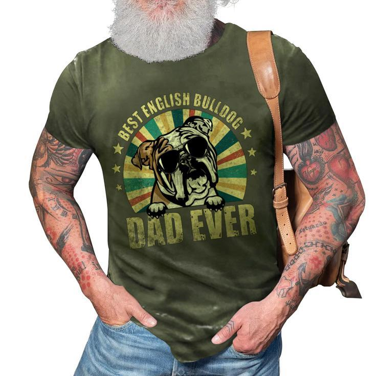 Best English Bulldog Dad Ever Vintage Dog Lover 3D Print Casual Tshirt