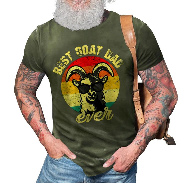 Best Goat Dad Ever Face Retro Vintage Sunset 3D Print Casual Tshirt