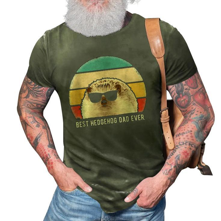Best Hedgehog Dad Ever Animal Funny Retro Classic 3D Print Casual Tshirt