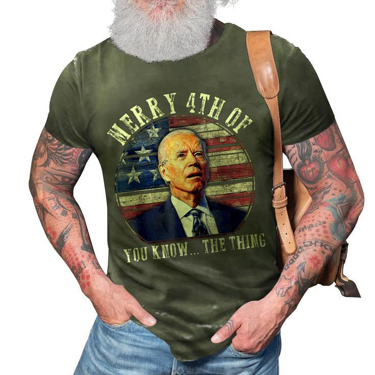 Biden Dazed Merry 4Th Of You Know The Thing  V2 3D Print Casual Tshirt