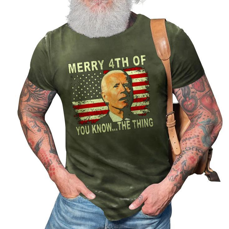 Biden Dazed Merry 4Th Of You KnowThe Thing 3D Print Casual Tshirt