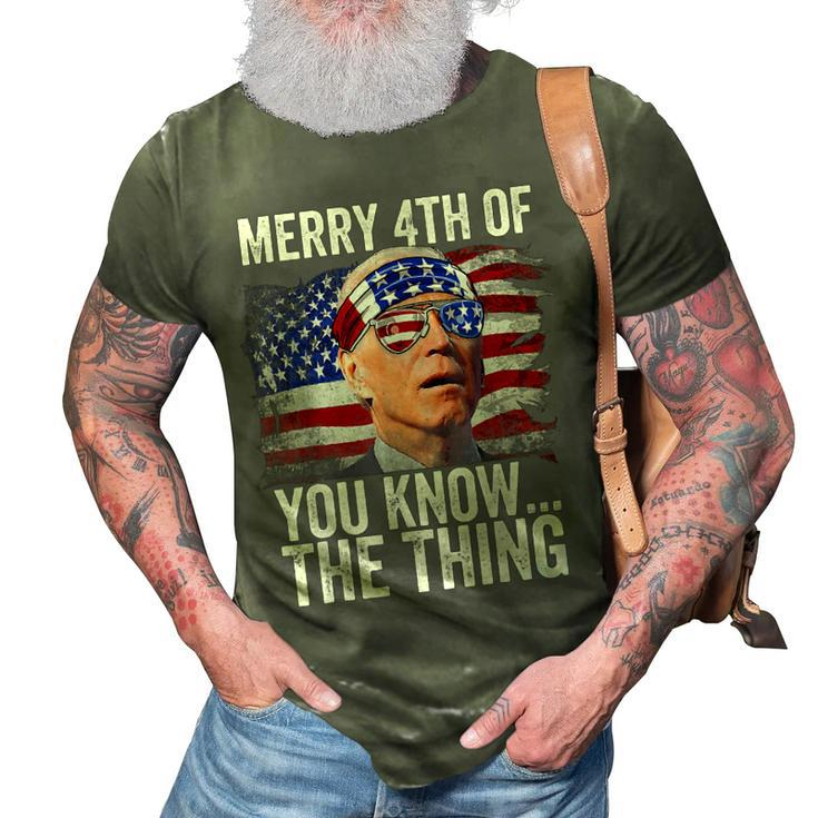 Biden Dazed Merry 4Th Of You KnowThe Thing Funny Biden  3D Print Casual Tshirt