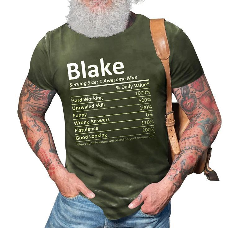 Blake Nutrition Funny Birthday Personalized Name Gift Idea 3D Print Casual Tshirt