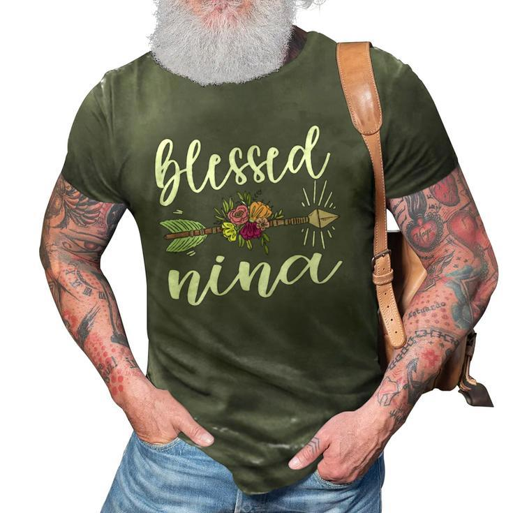 Blessed Nina Grandmother Appreciation Nina Grandma 3D Print Casual Tshirt