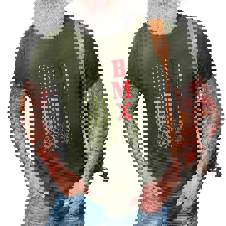 Bmx American Flag Patriotic Bike Gift Men Women Boys Kids 3D Print Casual Tshirt