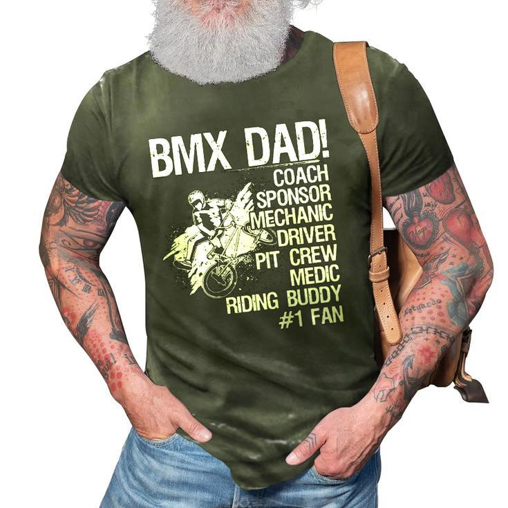 Bmx Dad Coach Sponsor Mechanic Driver On Back Classic 3D Print Casual Tshirt