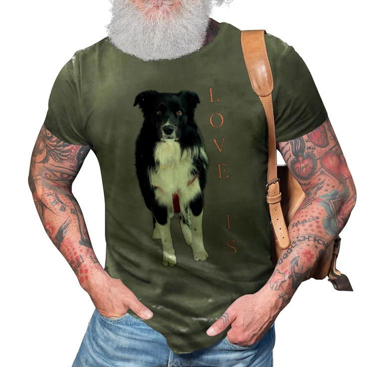 Border Collie  Women Men Kids Love Dog Mom Dad Pet   3D Print Casual Tshirt
