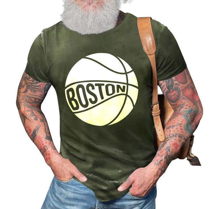 Boston Retro City Massachusetts State Basketball 3D Print Casual Tshirt
