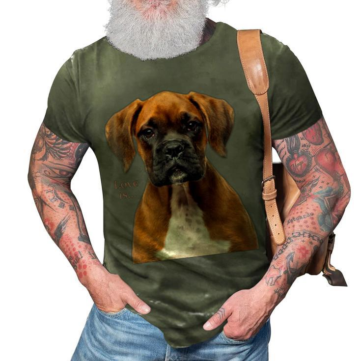 Boxer Dog  Dog Mom Dad Love Is Puppy Pet Women Men Kids  3D Print Casual Tshirt