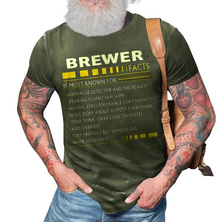Brewer Name Gift   Brewer Facts 3D Print Casual Tshirt