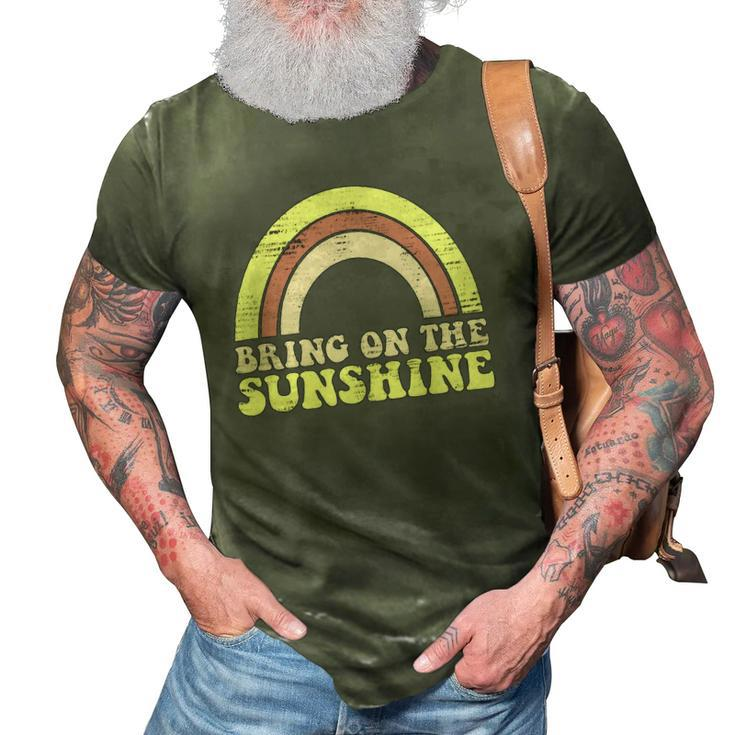 Bring On The Sunshine Distressed Graphic Tee Women Rainbow 3D Print Casual Tshirt