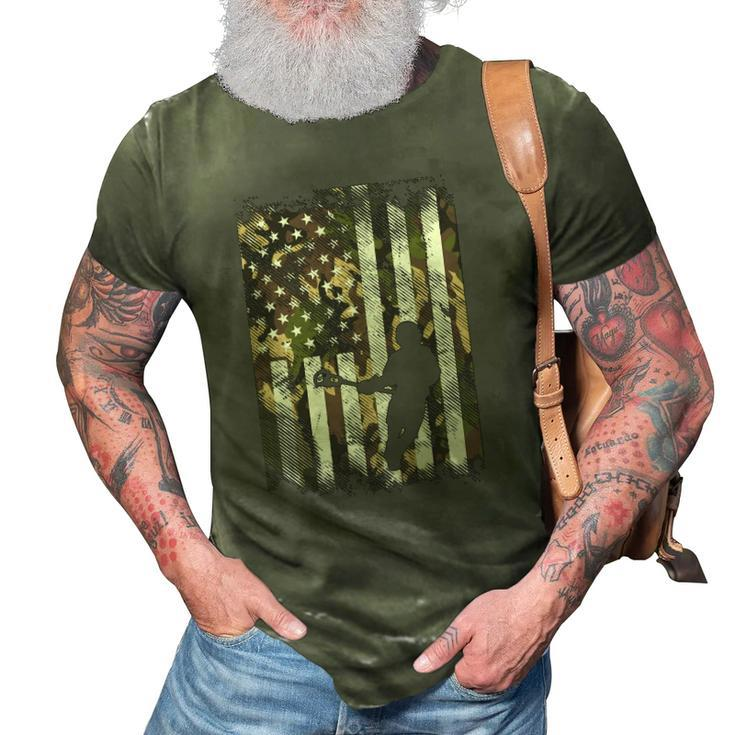 Camo Flag Lacrosse Vintage Patriotic Lax Player Men Women 3D Print Casual Tshirt
