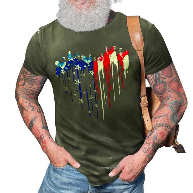 Chicken Chicken Chicken American Flag 4Th Of July Men Women Merica Usa 3D Print Casual Tshirt