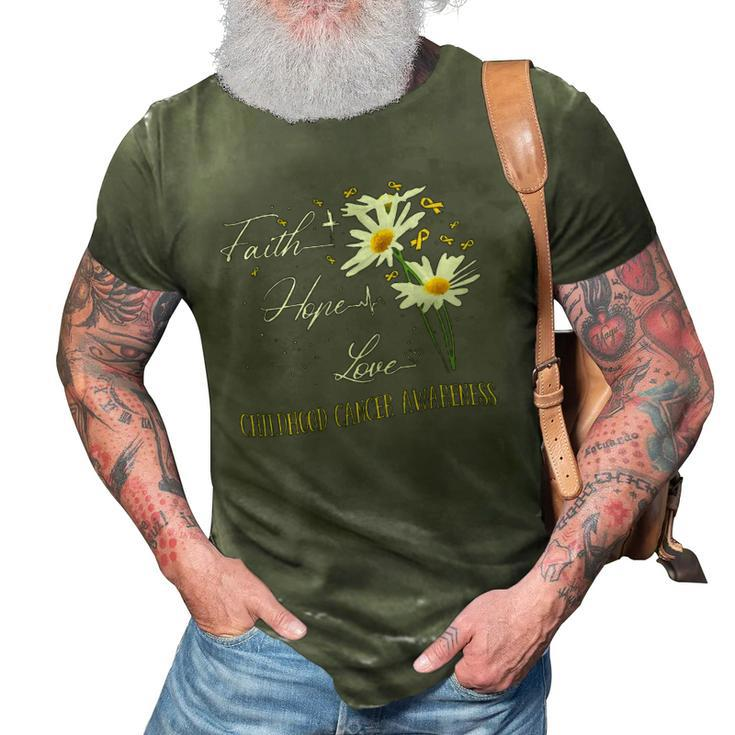Childhood Cancer Awareness Faith Hope Love Awareness 3D Print Casual Tshirt