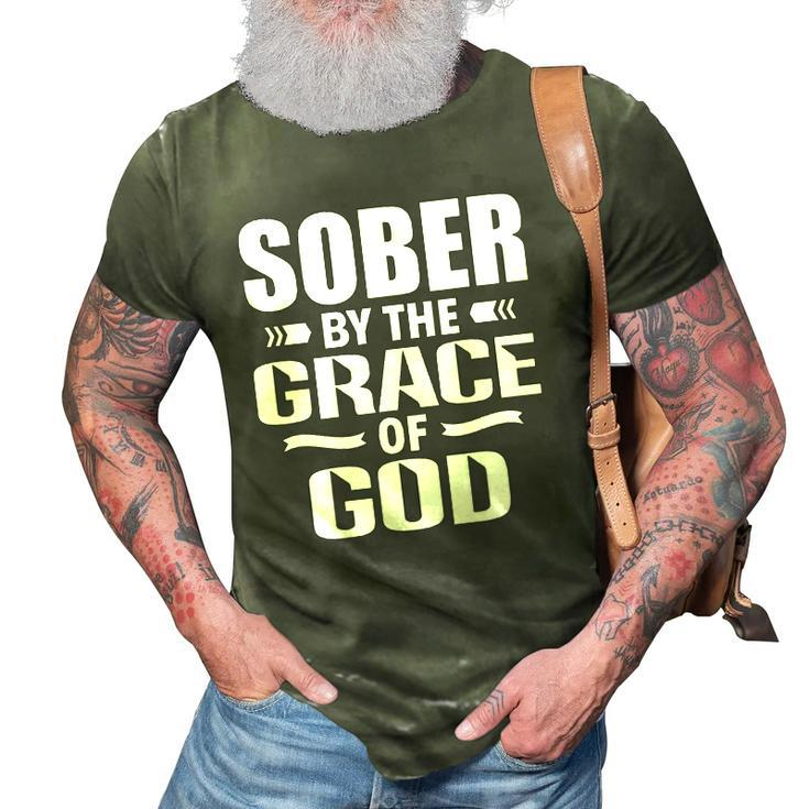 Christian Jesus Religious Saying Sober By The Grace Of God 3D Print Casual Tshirt