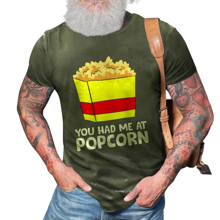 Cinema Popcorn You Had Me At Popcorn Movie Watching 3D Print Casual Tshirt