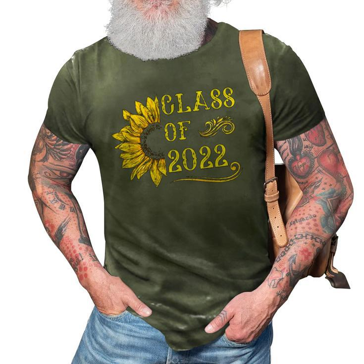 Class Of 2022 Sunflower  Graduation Senior Graduate 22  3D Print Casual Tshirt
