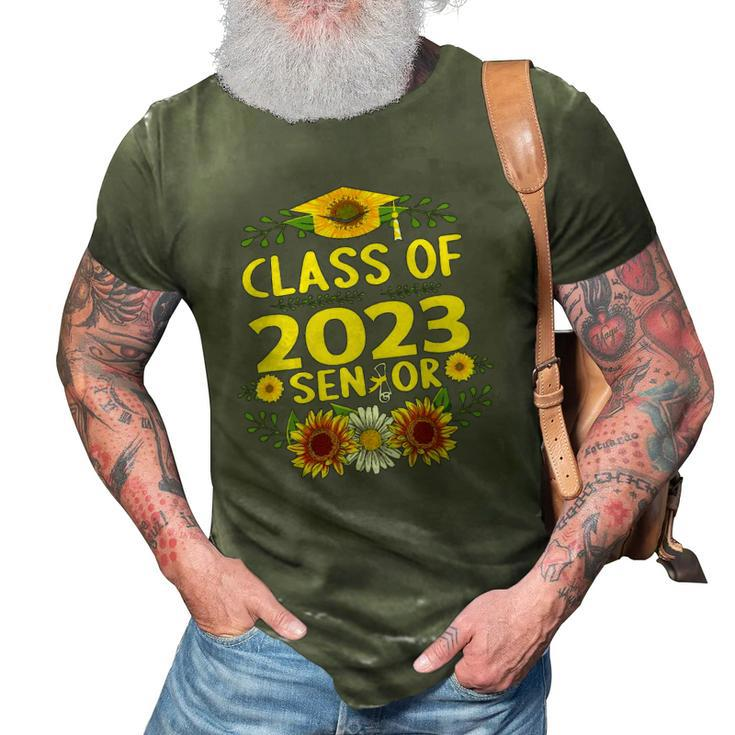 Class Of 2023 23 Senior Sunflower School Graduation Gifts 3D Print Casual Tshirt