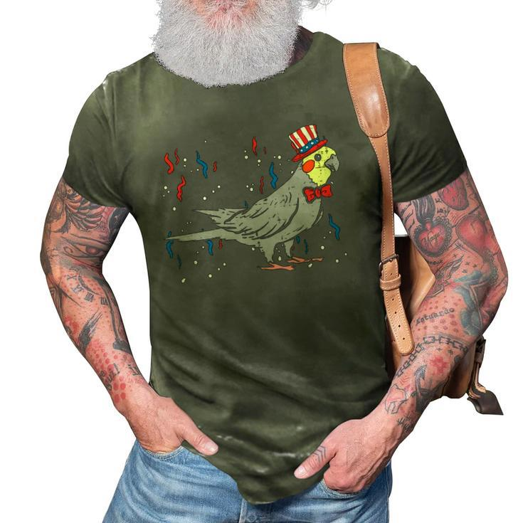 Cockatiel Bird American Flag Usa 4Th Of July Fourth Animal 3D Print Casual Tshirt