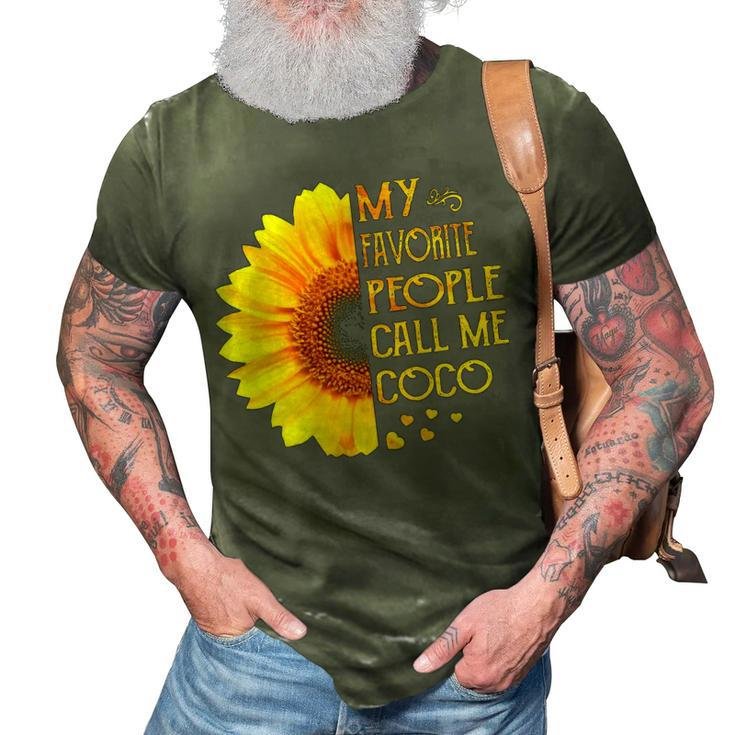 Coco Grandma Gift   My Favorite People Call Me Coco 3D Print Casual Tshirt