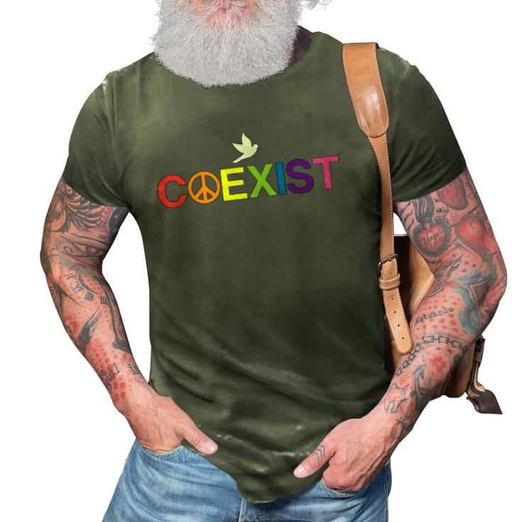 Coexist Equality Dove Freedom Lgbt Pride Rainbow 3D Print Casual Tshirt