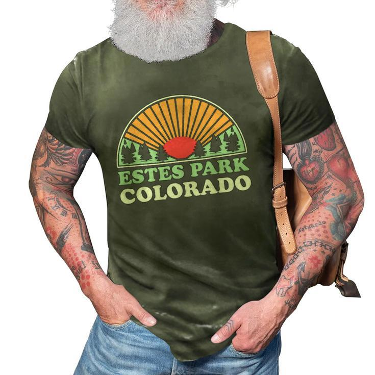 Colorado Us Mountain Travel - Vintage Estes Park 3D Print Casual Tshirt