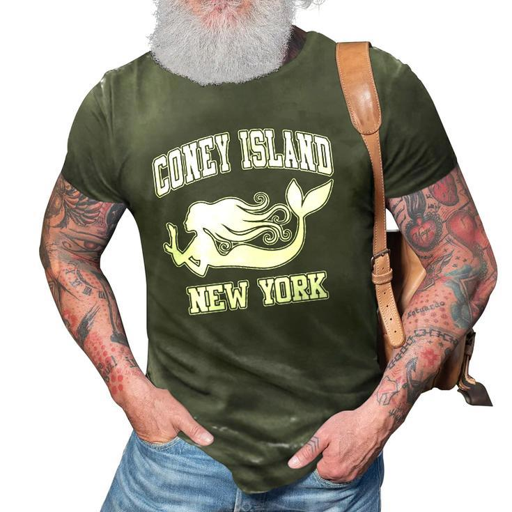 Coney Island Mermaid New York Nyc Beaches Brooklyn Gift  3D Print Casual Tshirt