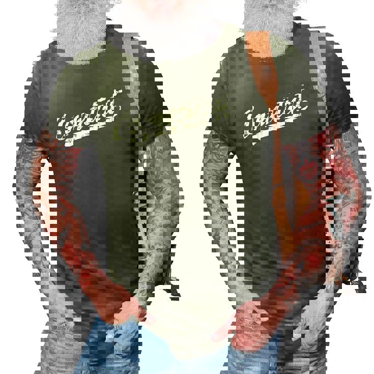 Connecticut Ct Vintage Sports Script Retro Tee 3D Print Casual Tshirt