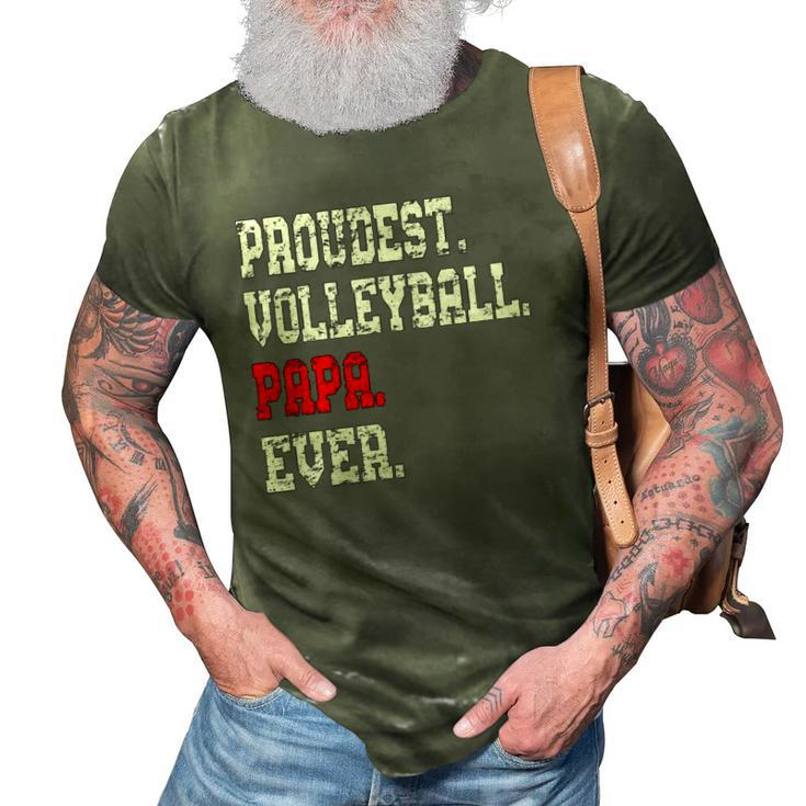 Custom Volleyball Papabest Papa Ever Gift 3D Print Casual Tshirt