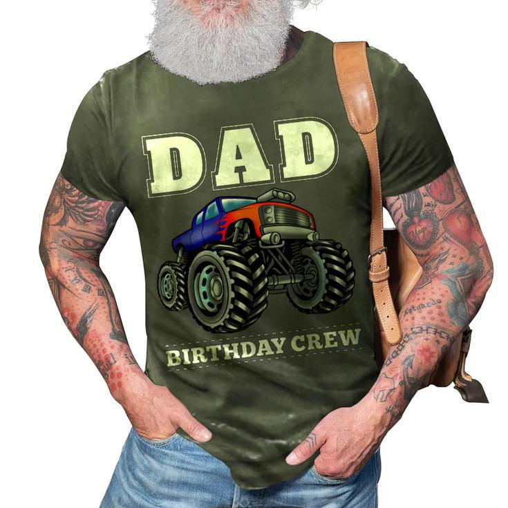 Dad Birthday Crew Monster Truck Theme Party  3D Print Casual Tshirt