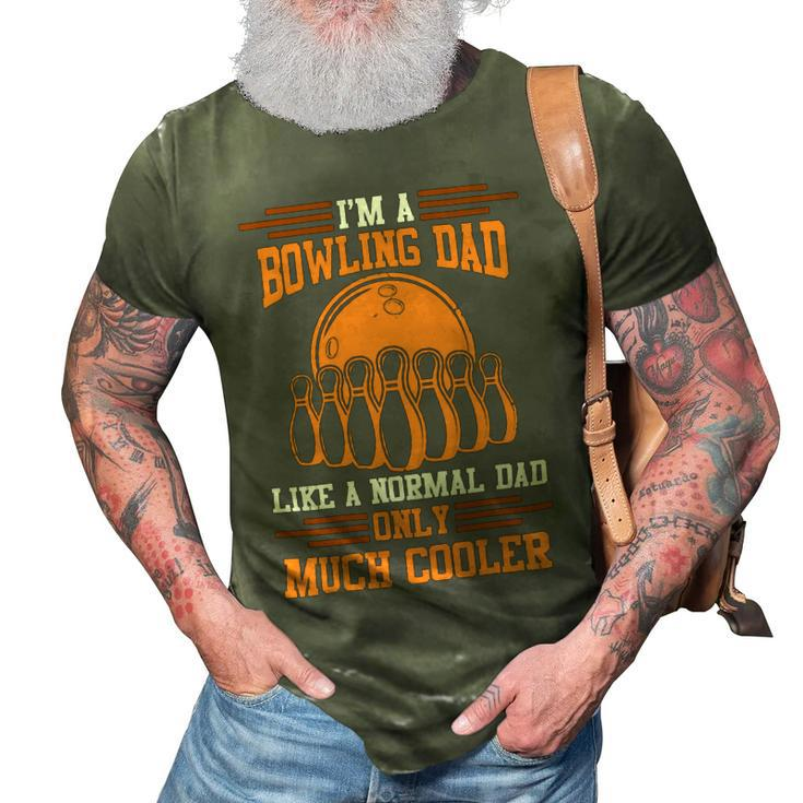 Dad Bowler Papa Fathers Day 28 Bowling Bowler 3D Print Casual Tshirt