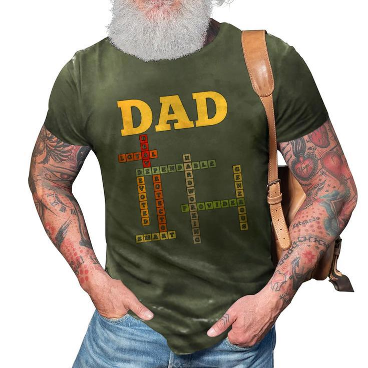 Dad Crossword Puzzle - Fathers Day Love Word Games Saying 3D Print Casual Tshirt