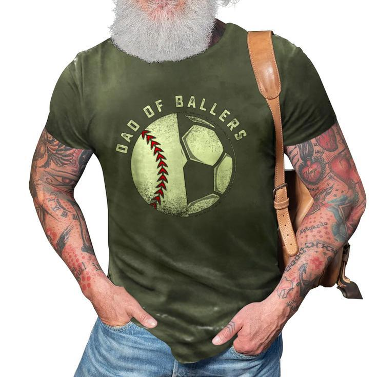 Dad Of Ballers Father And Son Soccer Baseball Player Coach 3D Print Casual Tshirt