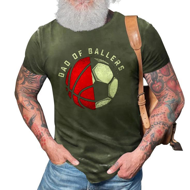 Dad Of Ballers Father Son Basketball Soccer Player Coach 3D Print Casual Tshirt