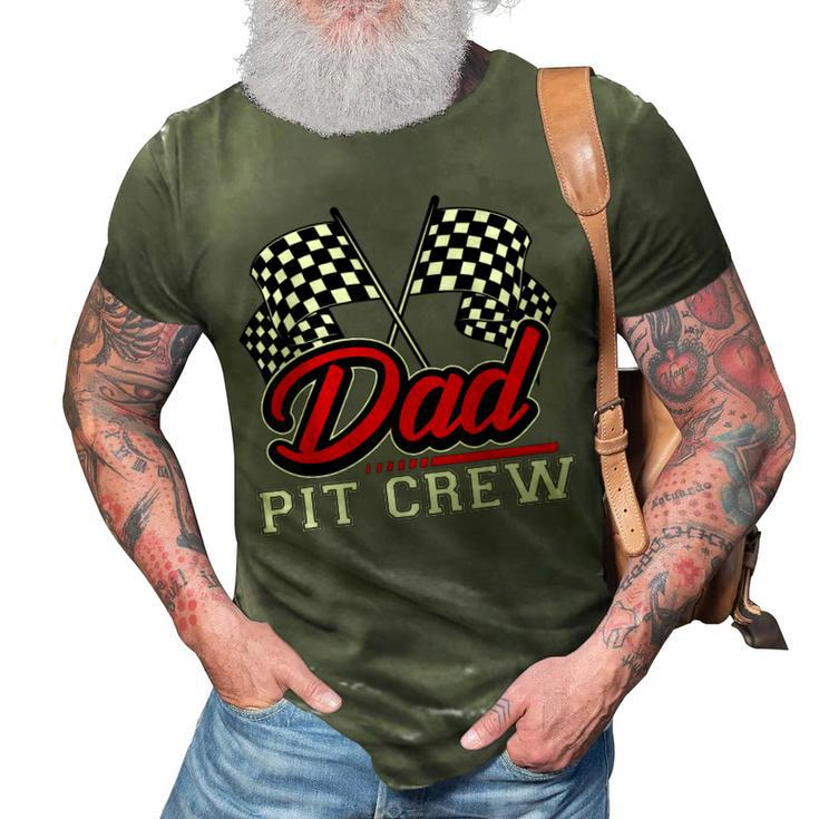 Dad Pit Crew Funny Birthday Boy Racing Car Pit Crew B-Day  3D Print Casual Tshirt