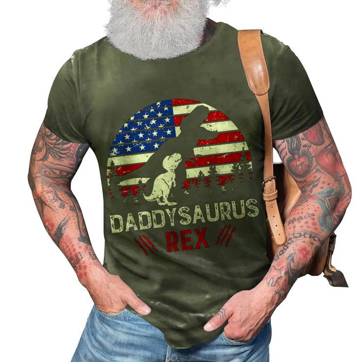 Dadasaurus Rex 4Th Of July Gifts Dinosaur Dad Us Flag T-Shir 3D Print Casual Tshirt