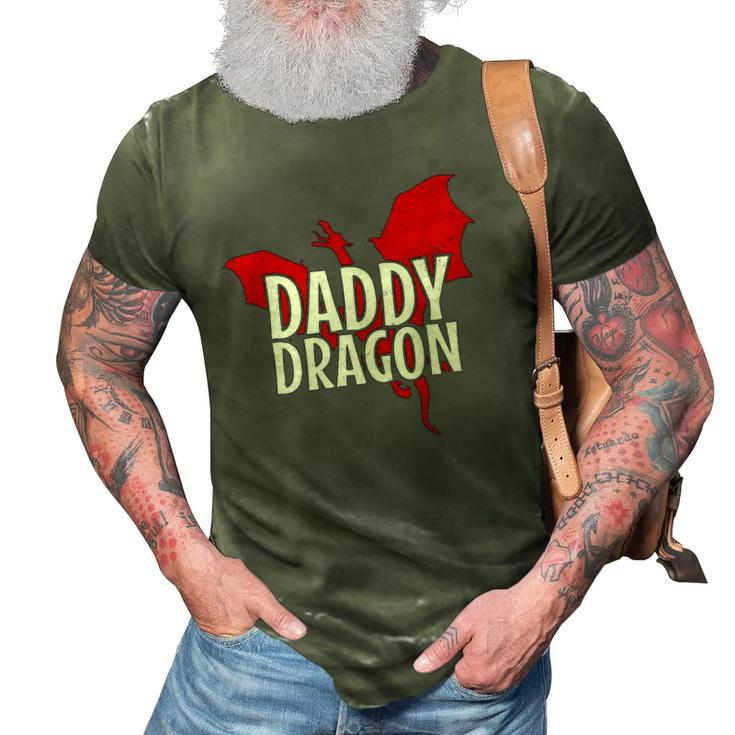 Daddy Dragon Mythical Legendary Creature Fathers Day Dad 3D Print Casual Tshirt