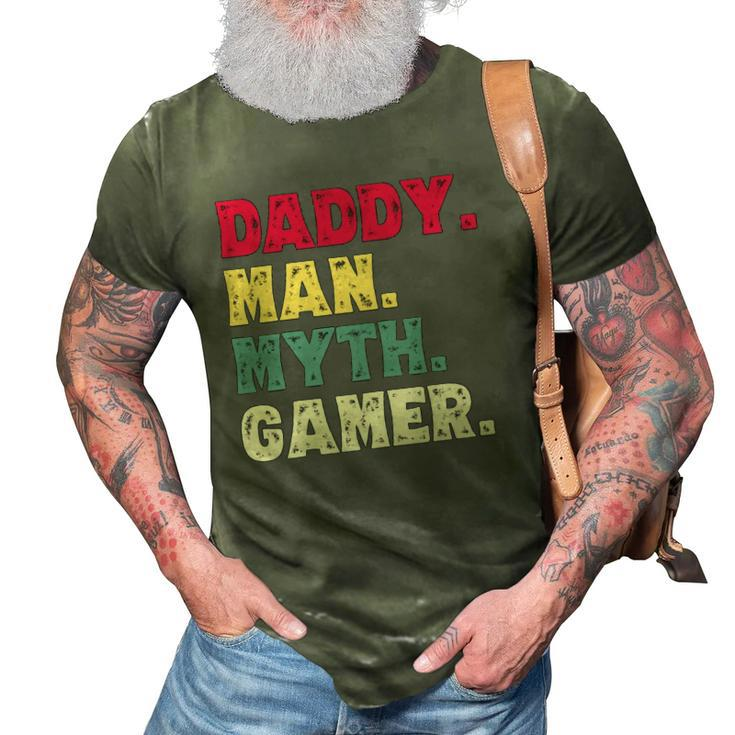Daddy Man Myth Gamer Funny Fathers Day Gaming Gift Dad 3D Print Casual Tshirt