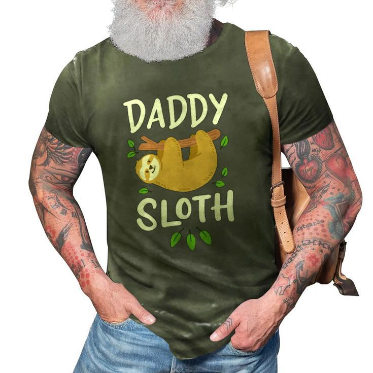 Daddy Sloth Dad Father Fathers Day Lazy Dad 3D Print Casual Tshirt