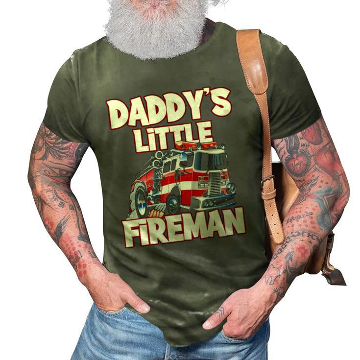 Daddys Little Fireman Funny Kids Firefighter Firemans 3D Print Casual Tshirt